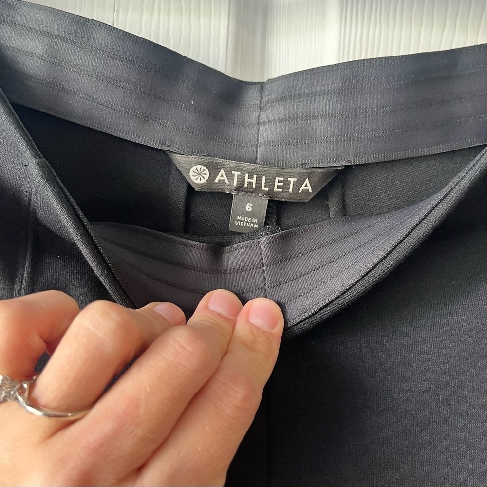 ATHLETA Black SIZE 6 Pull-On Front Seam Side Zip Work Yoga Pants High Waisted - Picture 4 of 6
